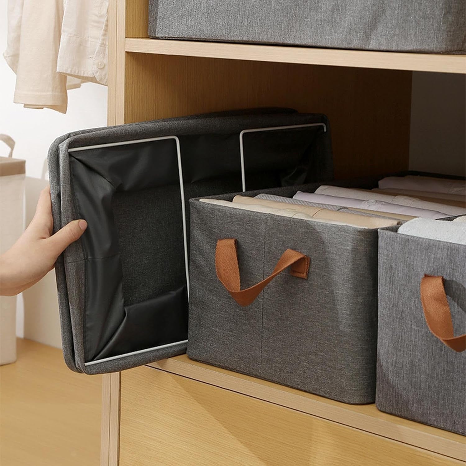 Foldable Cloth Storage Box With Handles (4730 Cm) Foldable Cloth Storage Box With Handles (4730 Cm)